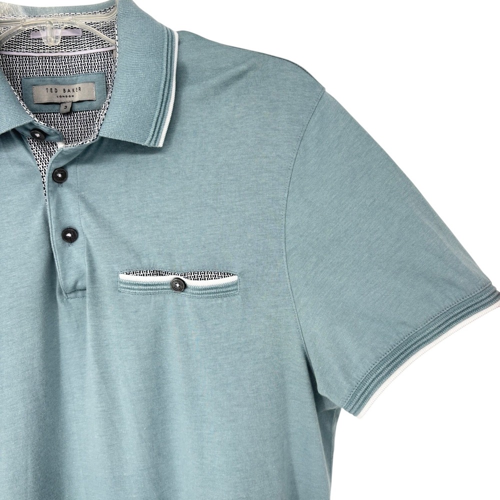 Ted Baker London Men's Polo Shirt in Light Teal
